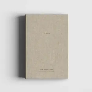 Pre-Order Natural Beige Linen & Golden Notebook - Lined Pages