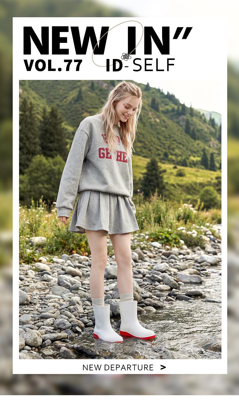 Black Waterproof Rain Boots Men Women Non Slip Rubber Boots Mid Calf Lightweight Work Boots Outdoor Fishing Garden Rain Shoes Trending TikTok