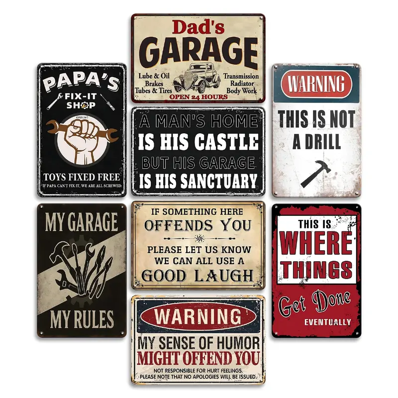 Plaque Métal Déco Vintage - Premium Garage Service Since 1962 (20x30cm