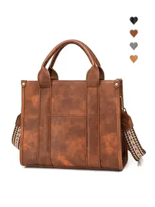 Vintage Soft Leather Tote Bag for Women, Large Capacity Commuter Handbag, Single Shoulder Crossbody Bag, Ideal for Work and School