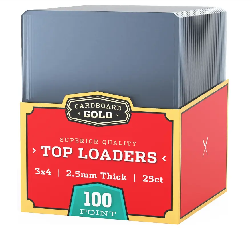 *Cardboard Gold - 100pt Top Loaders for Cards - 25 Count - Premium 3x4 Inch Trading Card Top Loaders