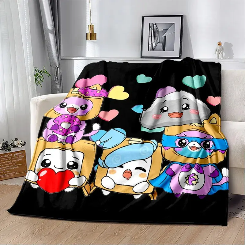 Happy Rocky And Foxy And Boxy Lankybox Soft Plush Blanket,Flannel