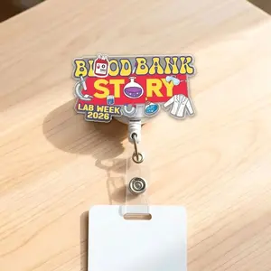 Lab Story Lab Week 2026 Badge Reel, Retractable ID Holder for Medical Lab Professional Gift