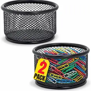 1InTheOffice Mesh Paper Clip Holder For desk, Paperclip Holder (2 Pack)