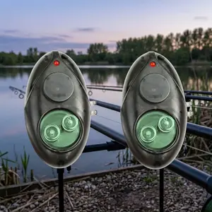 Wireless LED Fishing Alarm with Sound Vibration Light Alert high Sensitivity anti false alarm portable Waterproof Shockproof Night Fishing Bait Runner Reel Monitor Battery Powered for Sea stream fishing tackle