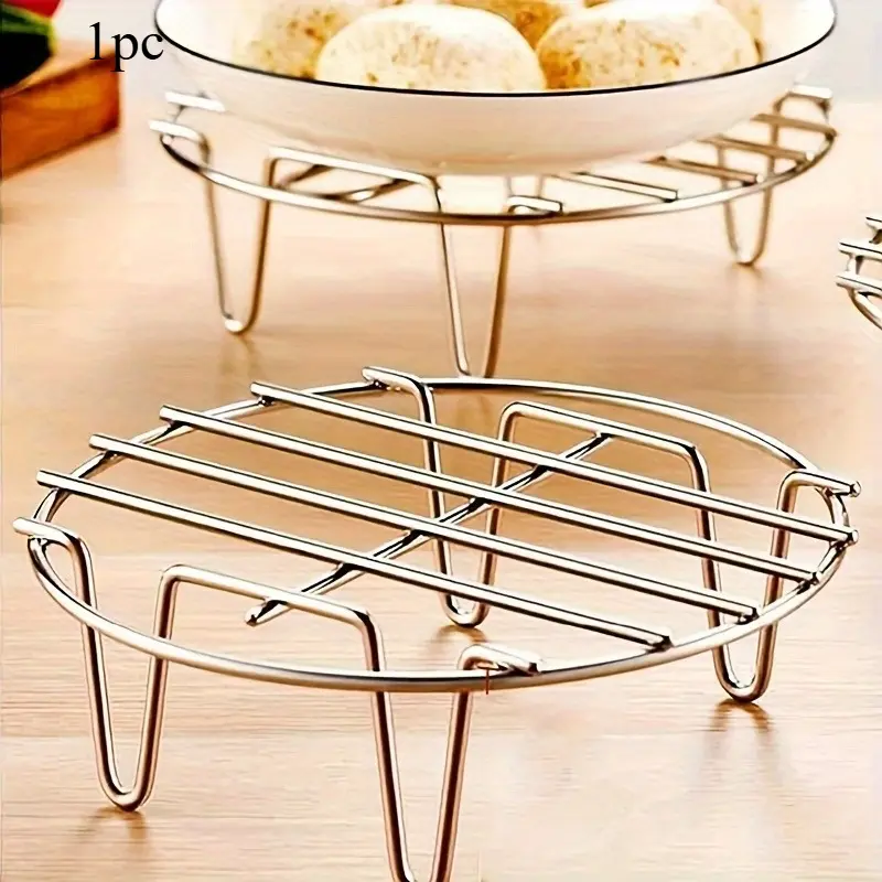 Durable Stainless Steel Steamer Rack - Healthy Cooking with Elevated 4-Corner Design for Kitchen Kitchenware Cookware