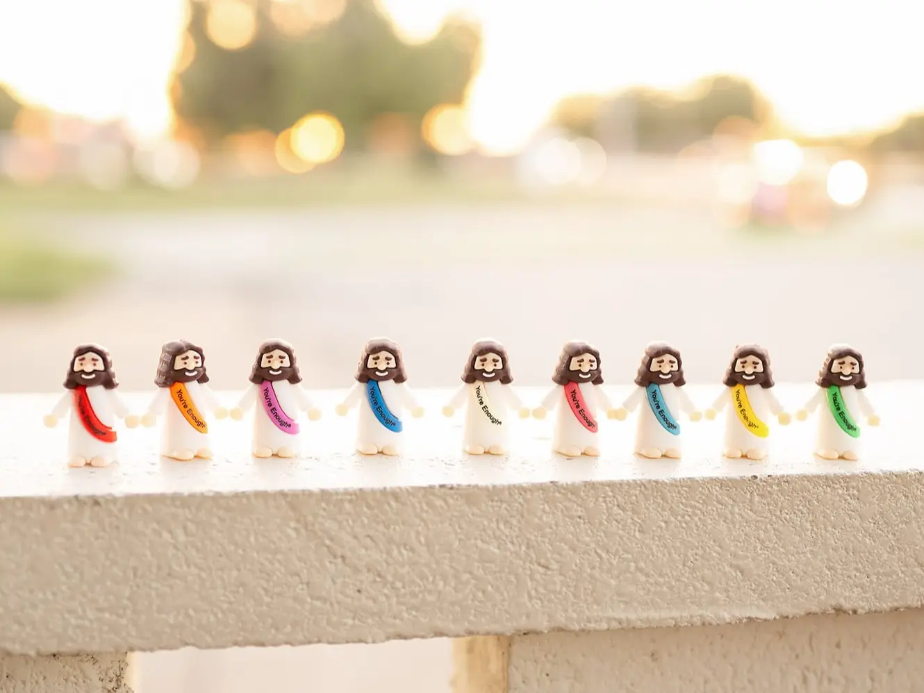 "You're Enough" 10-Pack Lightweight Modern Christian Religious Bobblehead Figurines - Encouraging Jesus Figure, Church Gift for Home Decor (Home Supplies)
