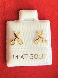 Scissors stud earrings 14k