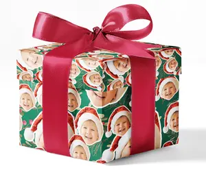 Custom Face Christmas Wrapping Paper - Personalized Designs for Gifts, High-Quality, Fully Customizable, Perfect for Birthdays, Weddings, Holidays