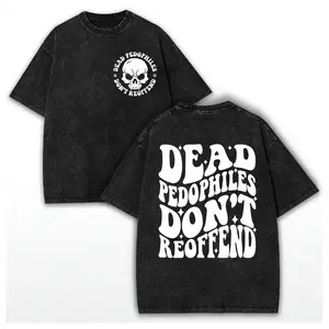 Washed Cotton Vintage Unisex Dead Pedophiles Don’t Reoffend Shirt, Protective Parent Shirt We Love Our Kids Skull Graphic Tee