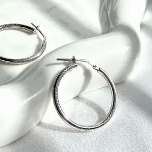 Arracadas de plata italiana 2.5 cm - silver 925 hoop earrings