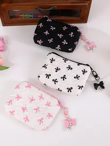 Butterfly Knot Makeup Bag Cosmetic Pouch, Durable Zipper Closure, Portable Storage for Cosmetics, Pens, Small Items, Ideal for Travel, Office, School, Gift, Travel Cosmetic Bags