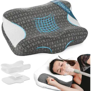 CPAP Pillow for Sleeping, HSA/FSA  Adjustable Height  Support Memory  Bed Pillow for CPAP Users with Sleep , Suitable for Side and  Sleepers
