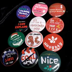 Holiday Pins Set of 12 Fun Christmas Sayings for Festive Outfits and Gifts