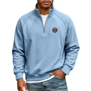 Men’s Athletic Quarter Zip Pullover, Stand Collar Half Zip Sweatshirt, Long Sleeve Training Top for Golf, Running, Travel