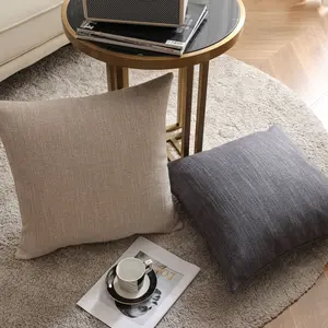 2 Piece Set Linen Pillow Covers, Simple Fashion Solid Color New Pattern Sofa Cushion Cases, Stylish Home Decor Accessories