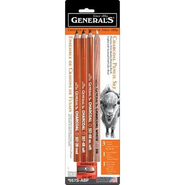 General Pencil 5pc Charcoal Pencil Set General Pencil 5pc Charcoal Pencil Set