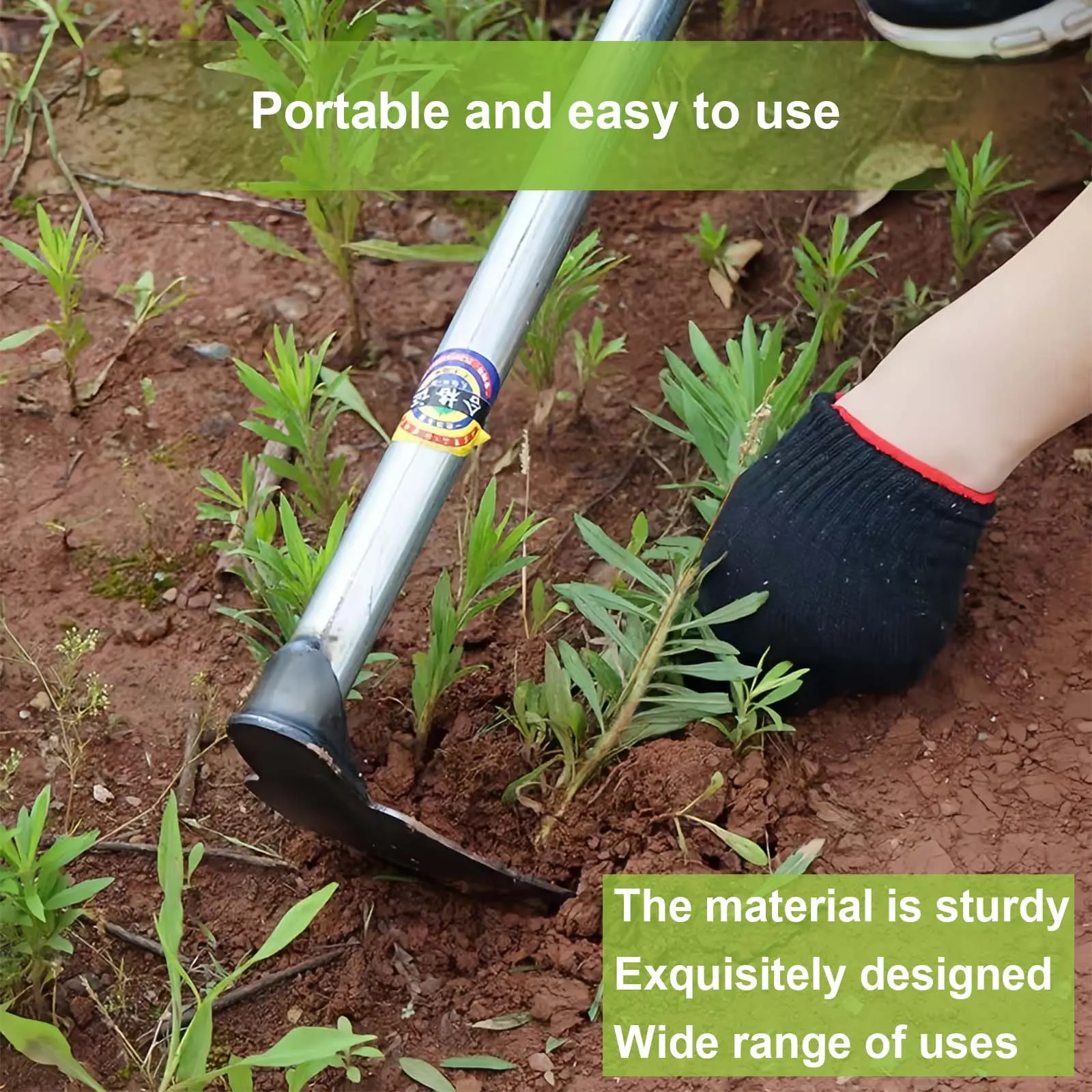 Durable Gardening Hoe, Suitable for Digging, Weeding, And Cultivation, Ideal for Planting Vegetables And Dredging Water Channels - Forged Manganese Steel, Ergonomic Handle-wk