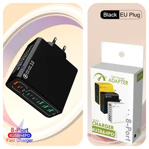 8 in 1 Waterproof Ports USB Fast Charger, Multi-Port Charging Station for Multiple Devices - High-Speed Hub w/Outlet Plug, Portable Wall Adapter forTravel/Home/Office