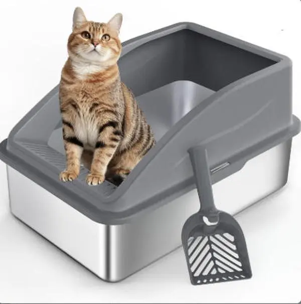 Enclosed Litter Box Enclosure for All Cats (Multiple Sizes) - 10-inch High Walls (10in Walls Contain Waste), Free Scoop, Non-Stick Leak-Proof Easy Clean Pet Supply Accessory, 10In Walls Contain Litter