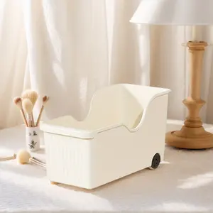 3-Piece Wheeled Cabinet Organizer Rack, Pantry Storage and Organization Set with 4 Bins and 8 Rolling Wheels, Narrow Under Sink Kitchen Shelf for Pots, Pans, Lids and Spices, Space-Saving Assembly Needed