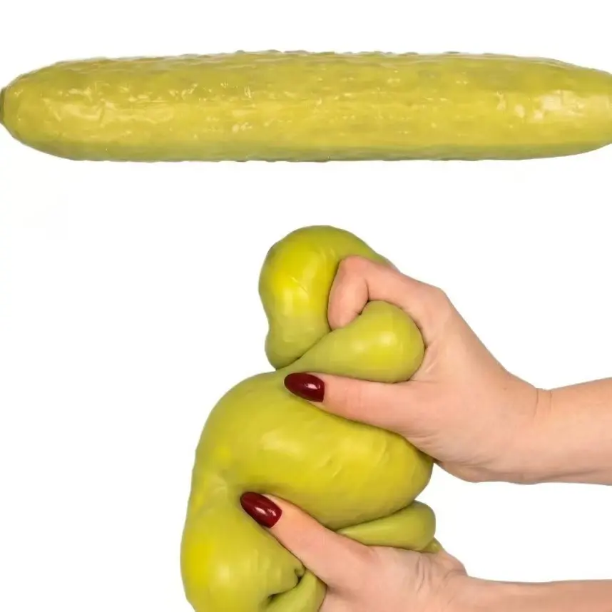 Jumbo Realistic Sour Cucumber Squishy Squeeze Toy, Giant Pickle TPR Fidget Toy for Adult Stress Relief, Funny Gag Gift & Desk Decor