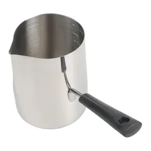 1X Long Handle  Turkish Coffee Pot Milk Pots With Pouring Spout Stainless Steel Chocolate  Melting Pan Sauce Heating For Kitchen
