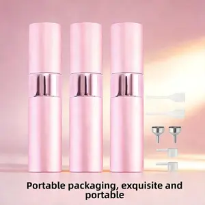 8ml Adjustable Rotating Perfume Atomizer Canister, Portable Aluminum Refillable Travel Spray Bottle for Glam Fragrance Storage
