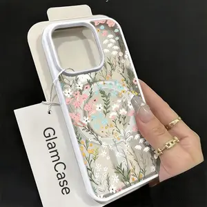 Pastel Wildflower Pattern Phone Case， Elegant Botanical Garden Style for iPhone 17 16 15 14 13 12 11 Plus Pro Max.