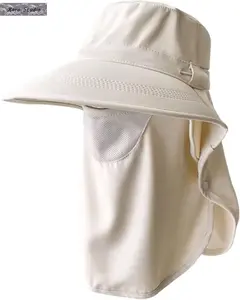 Women’s 2026 UPF50+ Solar Protection Sun Hat - Sun Defender, Oversized UV, Ventilation Cap with Face Cover, Neck Flap, Breathable Cooling Wide Brim for Summer Fishing, Hiking, Solar Protection Hats, Sun Defender Hats