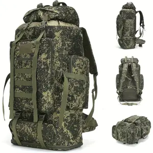 100L Camping Hiking Pack Outdoor Mountaineering Sports Bag Camping Backpack Russiancamo