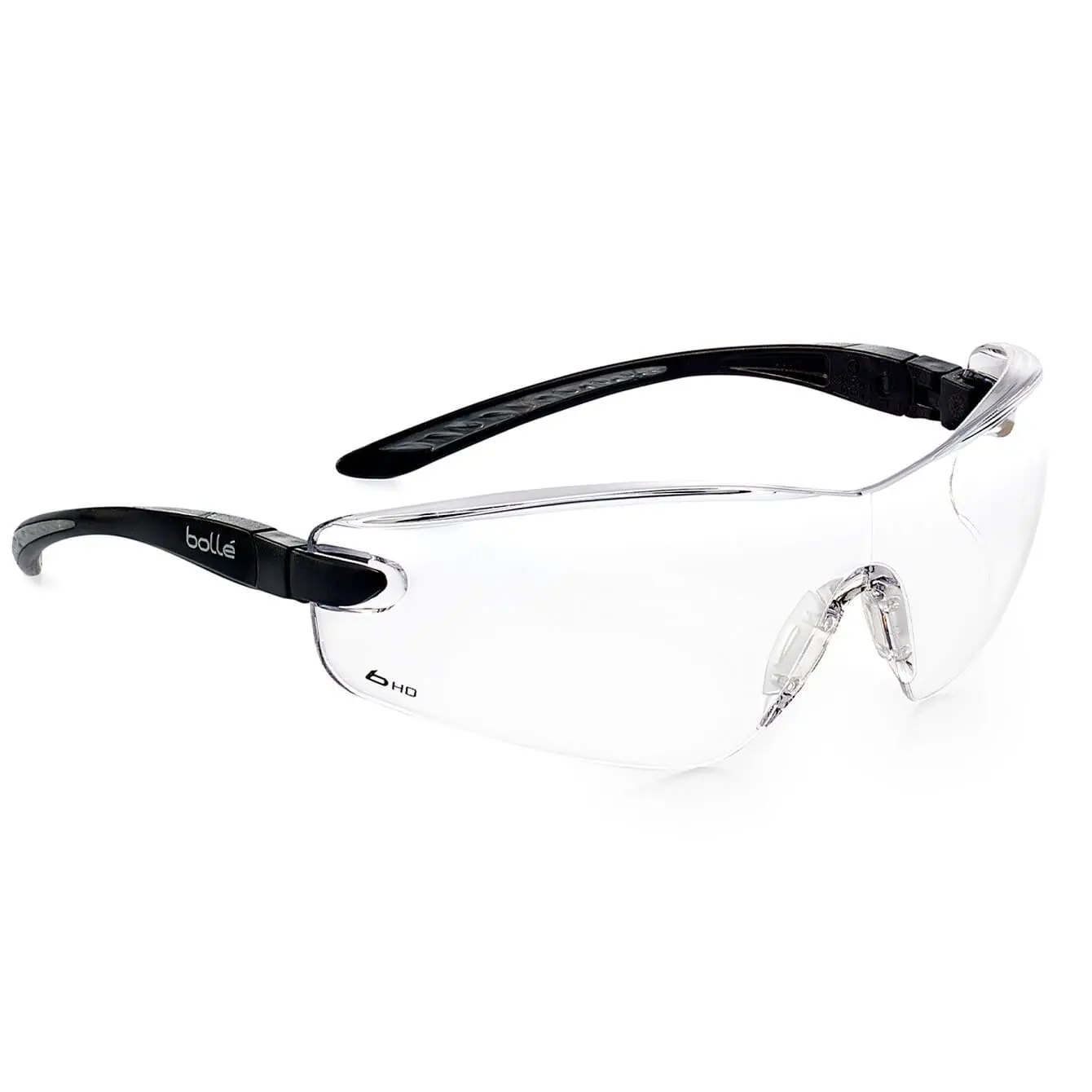 Bolle Cobra ANSI Z87+ Safety Glasses - Black Temples, HD Hydrophobic Anti-Fog Lens Coating, Bisphenol A (BPA)-Free, Z94.3-07 Cert., Medium-Large Generous Fit, Foam Gasket & Strap Kit, Manufacturer Warranty, Home Improvement Work Safety Gear