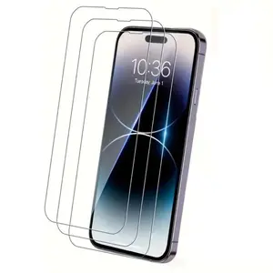 Tempered Glass Screen Protector, 3 Counts Anti-scratch Phone Screen Protective Film, Phone Accessories Compatible with iPhone 14 11 12 13 15 Pro Max