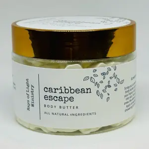 Caribbean Escape Body Butter 1oz - All Natural Ingredients - Moisturizer with Sweet Fig & Tropical Fruits Scent - Mango & Shea Butter for Deep Hydration