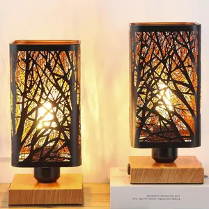 Rustic Table Lamp set of 2 with Dimmer, Small Black Industry Metal bedside Lamp fully Dimmable , Night Light for Kids, Bedroom Nightstands Lamp, Lamp for Living Room End Tables side Decoration