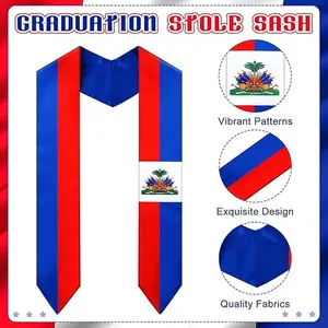 JaGely Country Flag Graduation Stole Sash Honor Cords Class of 2026 First Generation Grad Stole for International Students