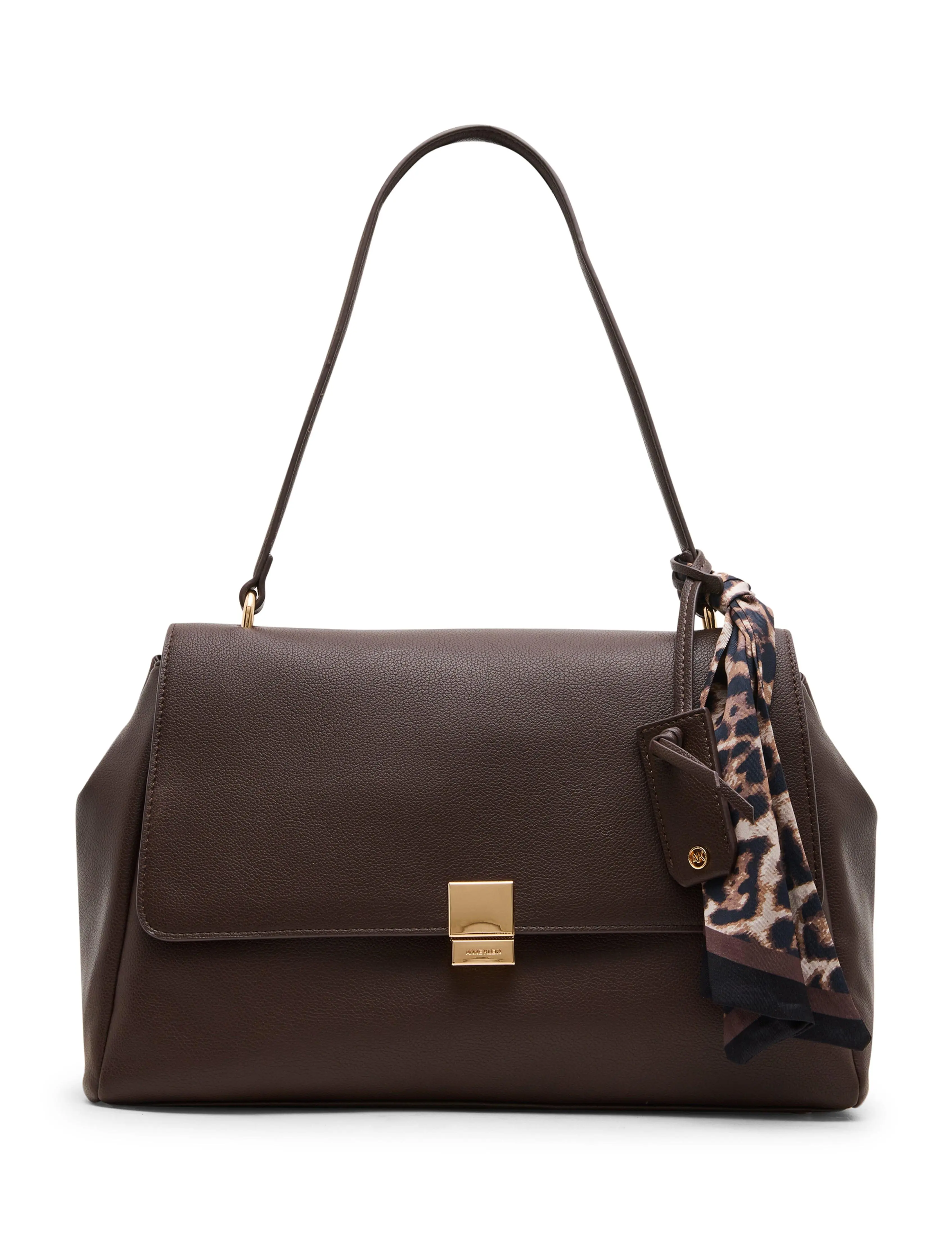 Flap Shoulder Bag with Scarf