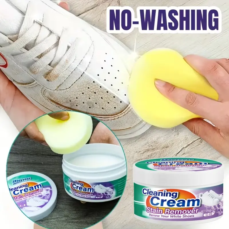 Shoe surface cleaning cream, stain removal and whitening, easy to wipe and use, quick cleaning effect, it is a must-have shoe care tool.
