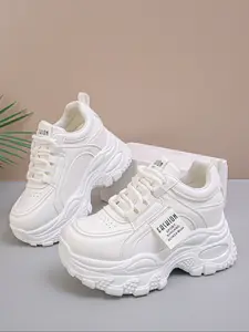 Women's Wedge Heel Thick Sole Sports Shoes, Comfortable and Stylish Athletic Footwear, Perfect for Casual Wear and Daily Use, Thick Soled Sneakers, Sneakers Height Shoes