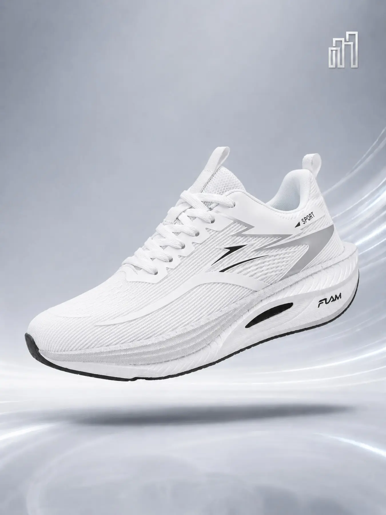 [Dn. Monkeys] Women's High-Profile Silver Color Running Shoes, Breathable Mesh, Lightweight, Comfortable, Sporty Style, All Seasons