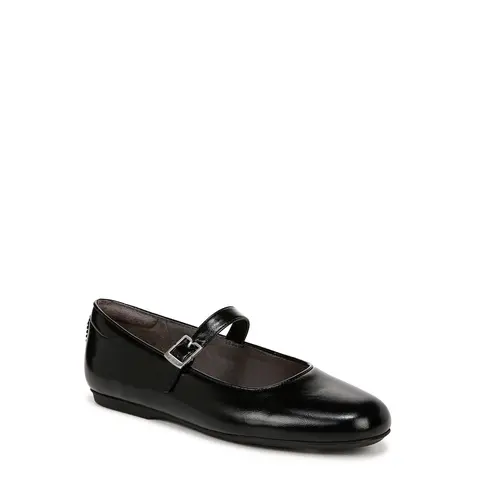 Dr. Scholl's Women's Wexley Black Mary Jane Flats - Recycled Faux Leather Footwear, Antimicrobial Bloom® 15% Foam Cushioned Arch Support, Adjustable Buckle, Everyday Casual Walking Shoes