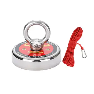 Super strong neodymium magnet fishing kit, 121 lb pull magnetic fishing tool, 42mm diameter magnet, suitable for river fishing and magnetic fishing.