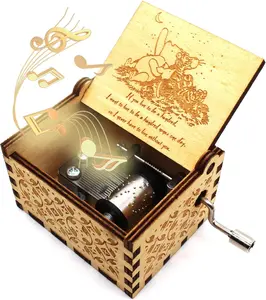 Wooden Music Box - The Pooh Saying Music Box, Gift for Friend, Christmas, Holiday, New Year - 1 Set (11)