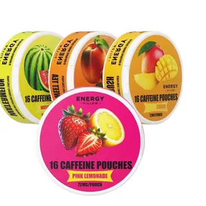 Evergy Caffeine Pouches 4 Pack - 16 Pouches Each - Pink Lemonade, Watermelon, Peach, Mango, Crunch - 72 mg Each Pouch - Sports & Energy Drink Beverage