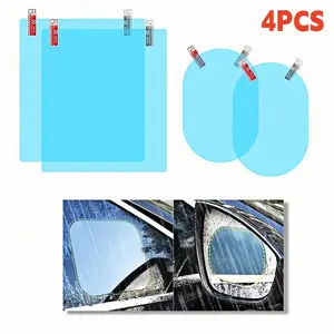 4PCS Car Rearview Mirror Film, Waterproof Film Side Mirror Rainproof Film HD Nano Coating Transparent Car Film, Safe Driving Protective Sticker Film for Most Cars Trucks Suvs