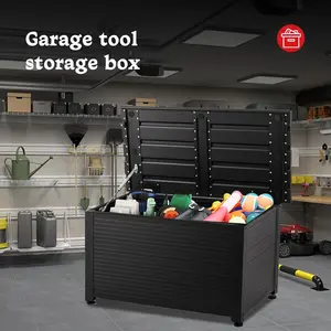 TECSPACE 55-Gallon Precision Aluminum Outdoor Storage Box, made of durable, high-strength material, with a locking design, waterproof, UV-resistant, easy to organize, IP65 waterproof-rated outdoor storage box, supporting up to 221 lbs, suitable for storin