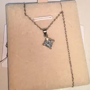 925 Sterling Silver Princess Cut Moissanite Necklace - Sparkling Solitaire Pendant Jewelry