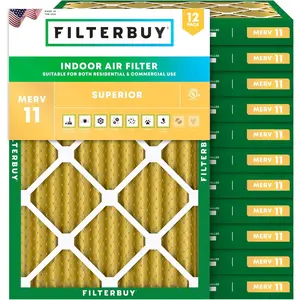 Filterbuy 18x22x2 Air Filter (12-Pack), Pleated MERV 11 Allergen Defense HVAC AC Furnace Air Filters (Actual Size: 17.50 x 21.50 x 1.75 Inches)