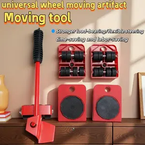 Furniture Lifter Tool Set with Wheels, 4-Wheel Design & 360 Rotation, Easy Moving for Refrigerators, Sofas, Cabinets