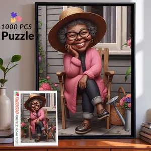 Tucocoo Smiling Grandma 1000 Pieces Jigsaw Puzzle for Puzzle Lovers Joyful Senior Woman Art for Adults Heartwarming Portrait Relaxing Brain Challenge Stress Relief Family Game Gift 27.5x20inch 70x50cm Sustainable Strong Eco-Conscious Recycled Cardboard